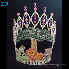 Colored Rhinestone Home Decorations Metal Crowns, Custom Made Tiara